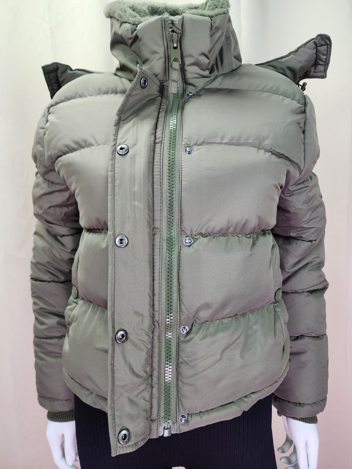 Olive Green Puffer Jacket
